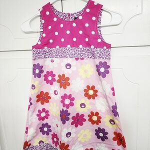 Mini Boden Pink and Purple Floral Kids Dress